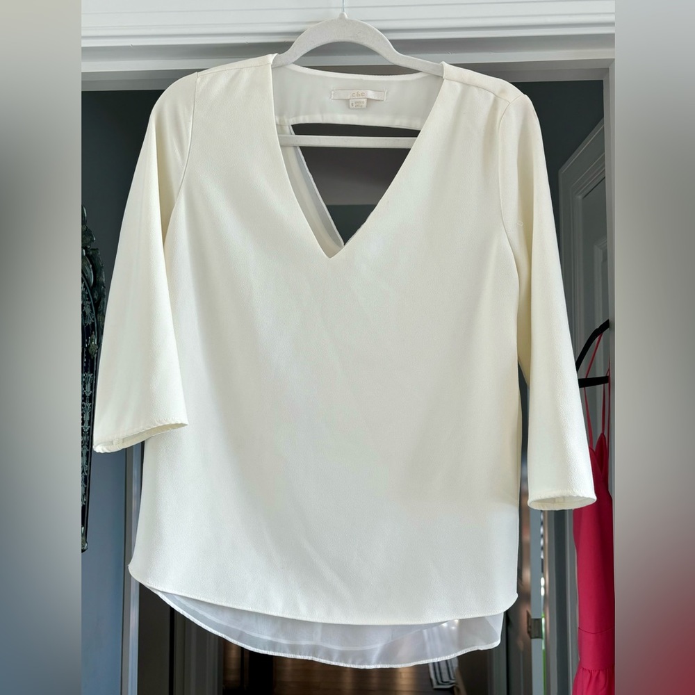 c & e ivory blouse